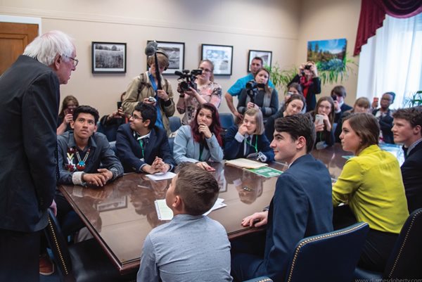 Sonoma Academy students meet with Sen. Bernie Sanders (D-VT) in Washington, DC.